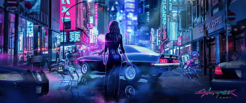 Wir haben eine Stadt zum Brennen“ Cyberpunk 2077 Speed ​​Art – : , Cyber ​​Pink HD-Hintergrundbild