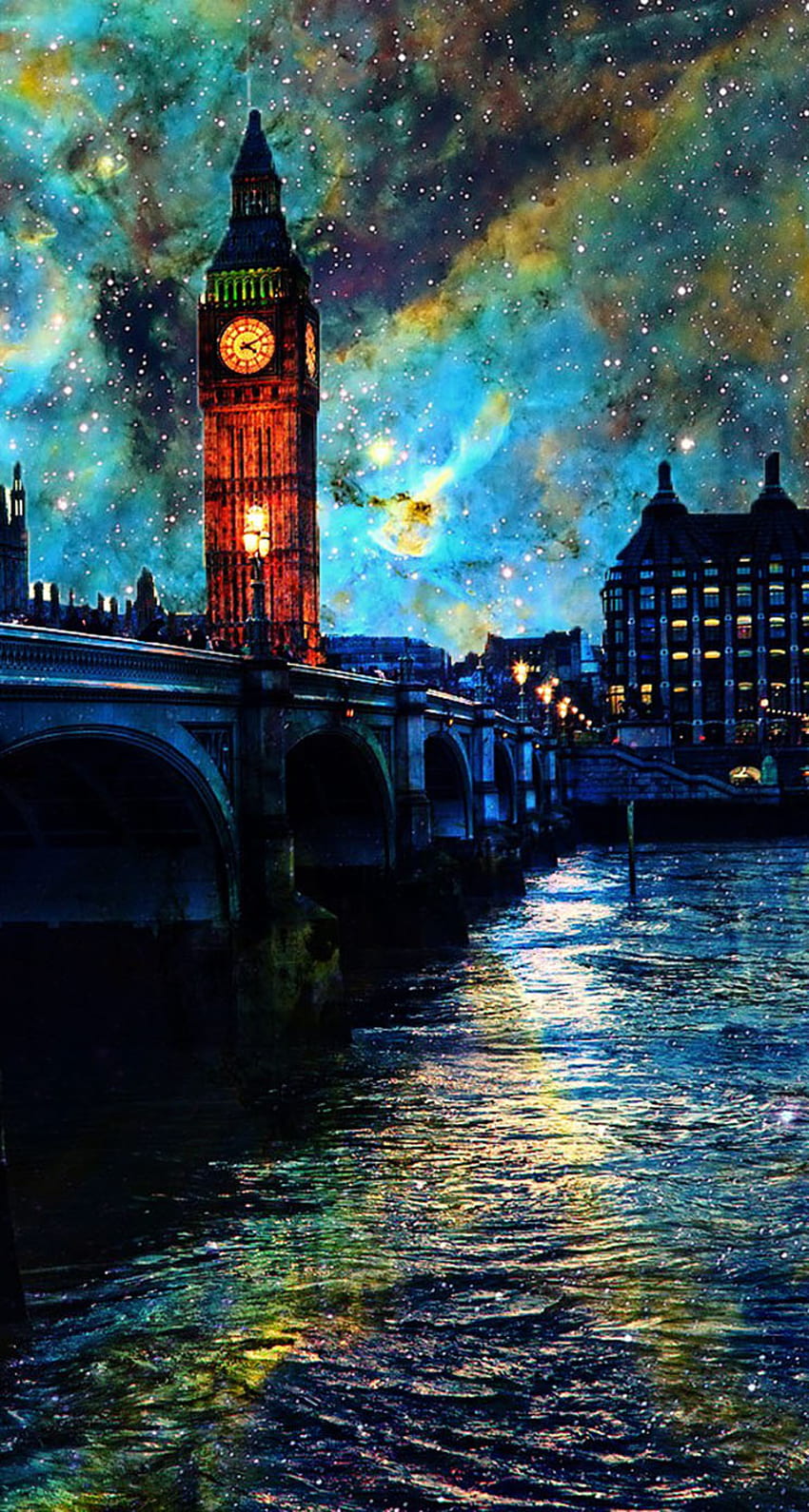 IPhone Fantasy Noc w Londynie, wiktoriański Londyn Tapeta na telefon HD
