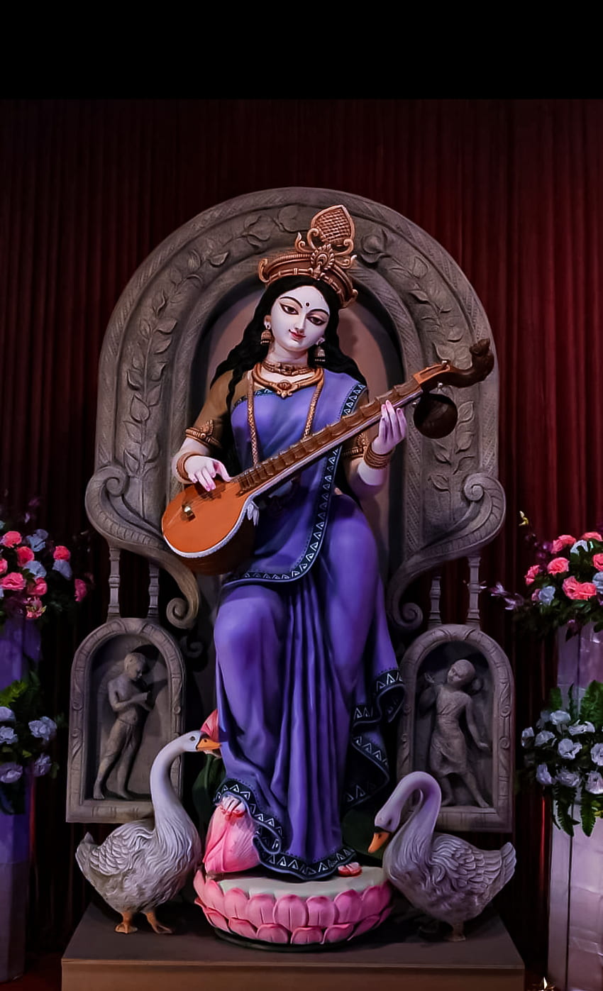 Saraswati maa shubh labh wallpaper on LARGE PRINT 36X24 INCHES Photographic  Paper - Art & Paintings posters in India - Buy art, film, design, movie,  music, nature and educational paintings/wallpapers at Flipkart.com