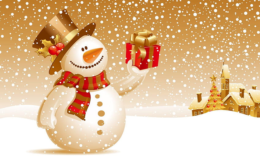Buon Natale, buon Natale pupazzo di neve Sfondo HD
