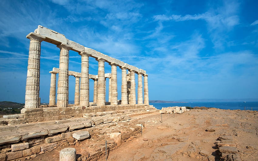 Greek Ruins By Daily Data Src Temple Of Poseidon HD wallpaper