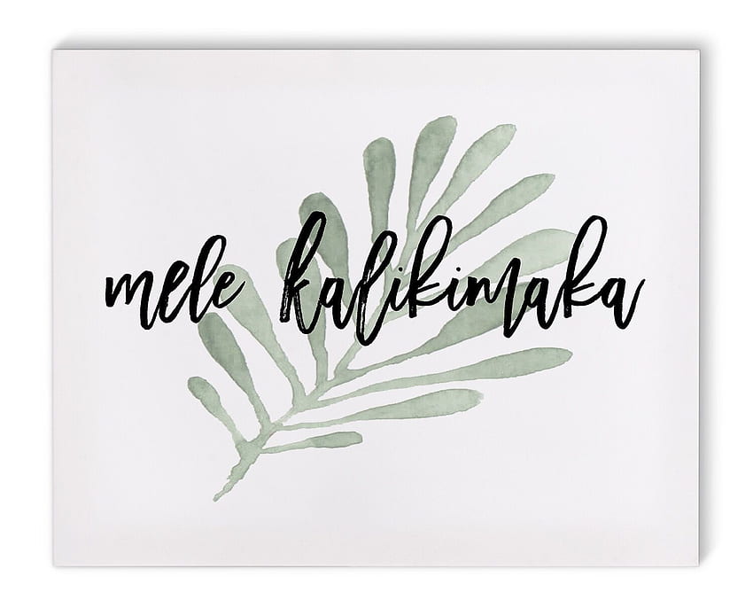 Geschmiedetes Studio Mele Kalikimaka – Textlicher Kunstdruck auf Leinwand HD-Hintergrundbild