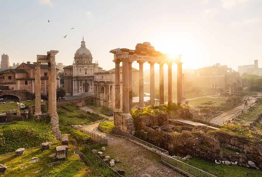 Forum Romanum Historyczne miejsce w Rzymie Włochy. Tapeta HD