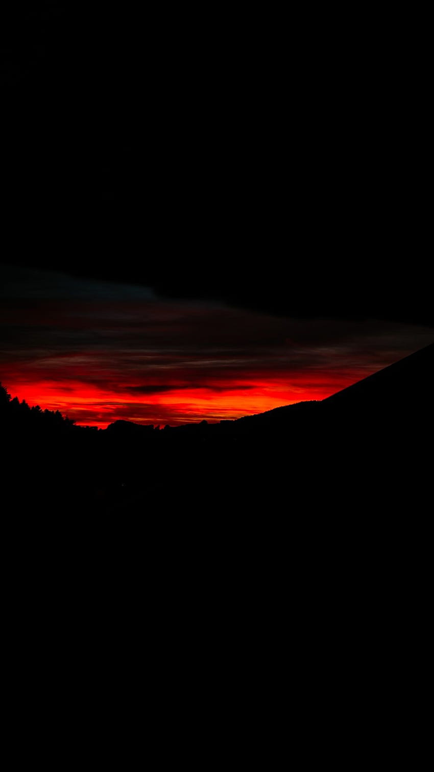 Berg während der goldenen Stunde – Natur, rotes OLED HD-Handy-Hintergrundbild