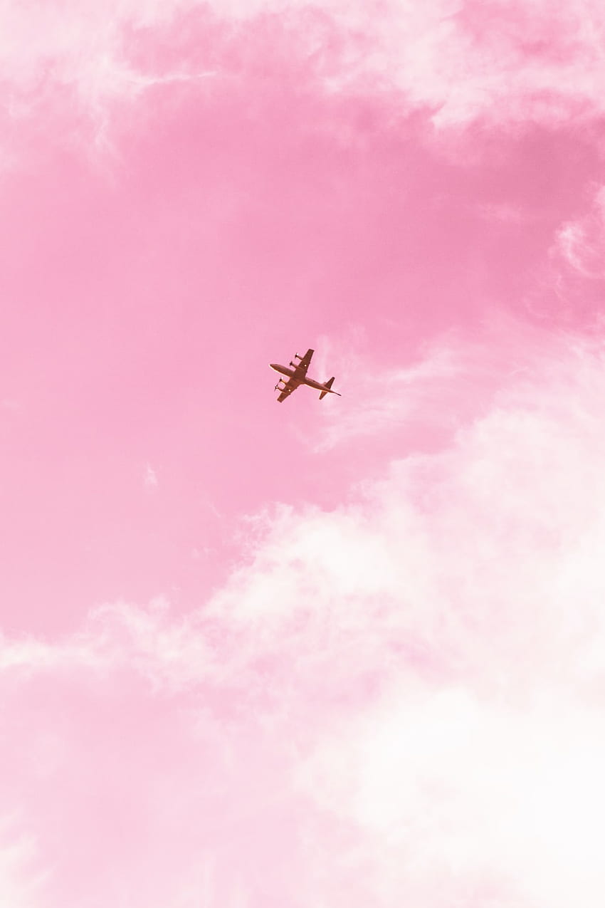 airplane in the sky during daytime – Pink HD phone wallpaper