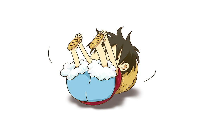 one piece anime chibi simple background white background monkey d luffy High Quality , High Definition HD wallpaper