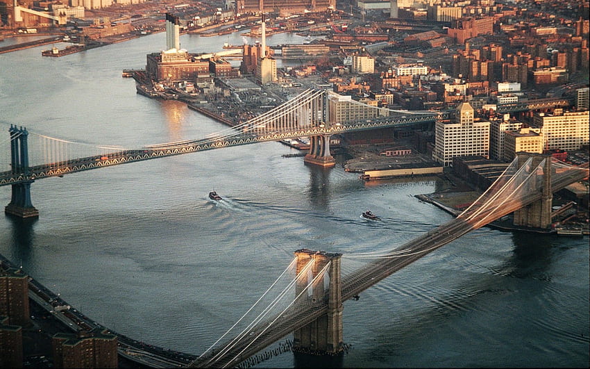 Şehirler, Bina, Yukarıdan Görünüm, Köprü, New York HD duvar kağıdı