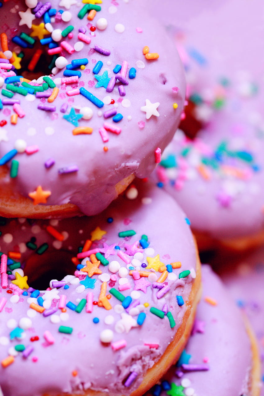 Brown and Pink Doughnut With Sprinkles · Stock, Sprinkle Donut HD phone wallpaper