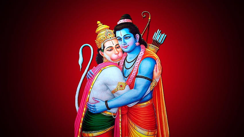 Hanuman Full Size - Lord Ram과 Hanuman Hug, Hanuman Ji HD 월페이퍼