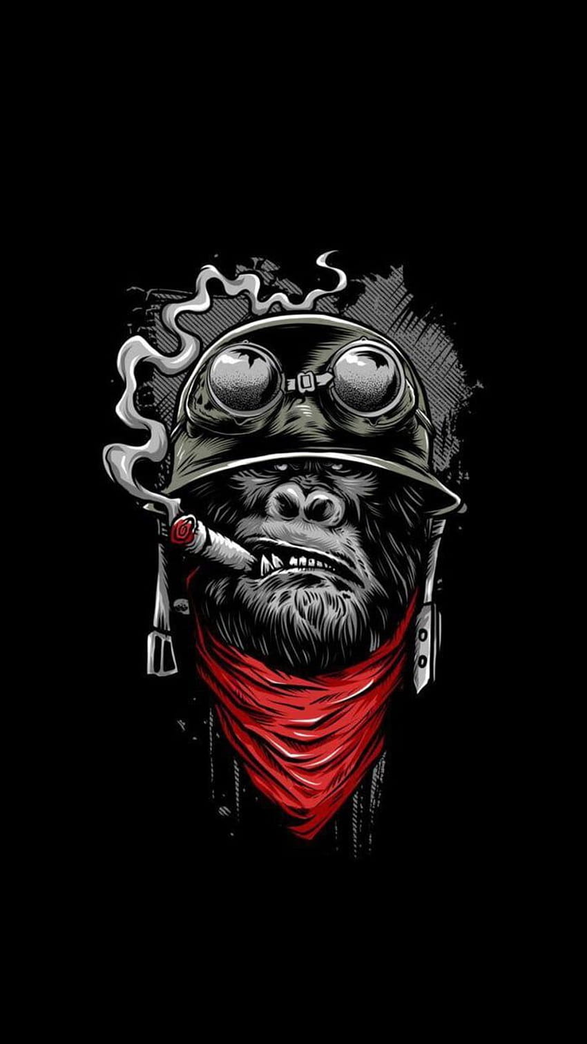 Gorille graveleux. Ilustrasi komik, Karya seni 3D, Seni jalanan, Gorilla Art Fond d'écran de téléphone HD