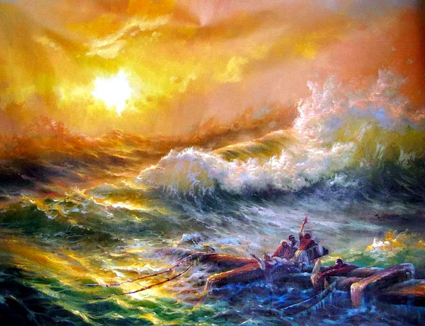 Ocean Wave, Sunset, Ocean, Wave, Nature, Men, Ominous HD wallpaper