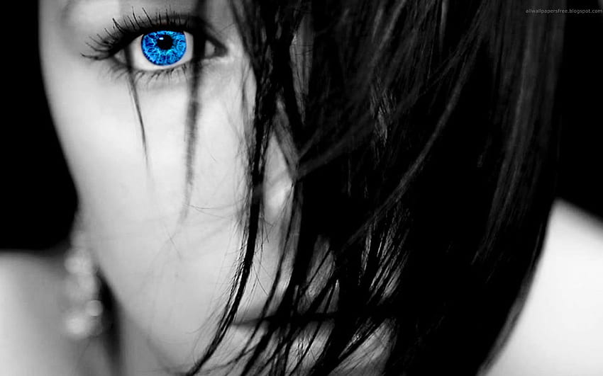 ブルーアイズ、青、目、女の子、エモ 高画質の壁紙