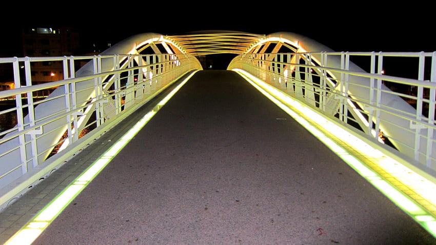 Brücke in der Nacht, Boot, Licht, Brücke, in der Nacht, Hafen HD-Hintergrundbild