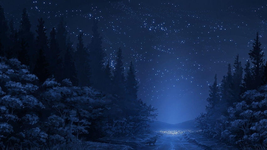 Wallpaper forest, night, background, the moon, wolves images for desktop,  section стиль - download