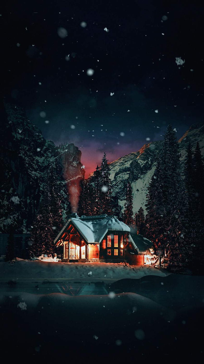 Winter House Snowfall IPhone - IPhone : iPhone HD phone wallpaper