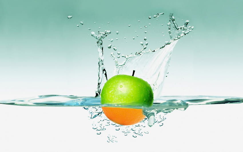 frutta, spruzzata d'acqua su frutta, vita e forza, esperienza diversa Sfondo HD