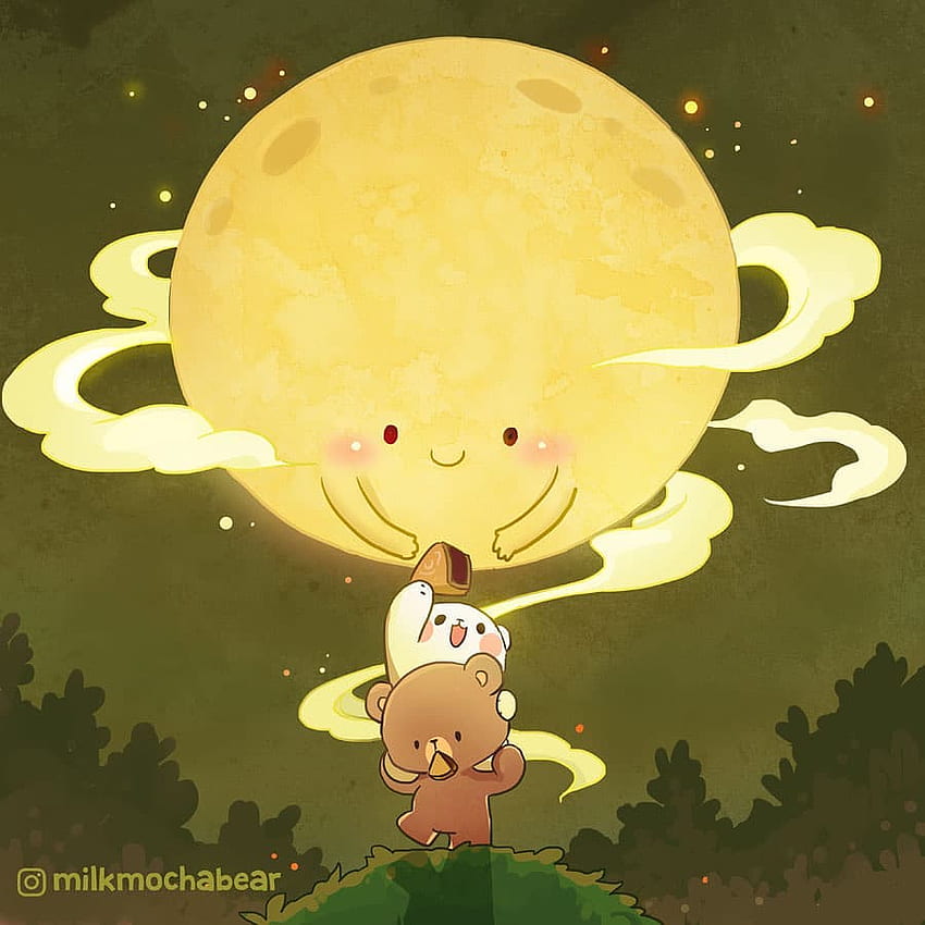 Milk & Mocha Bear Official - Happy Moon, Milk and Mocha Bears HD phone wallpaper