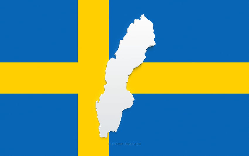 Happy New Year 2022 Sweden, white background, Sweden 2022, Sweden 2022 New Year, 2022 concepts, Sweden, Flag of Sweden HD wallpaper
