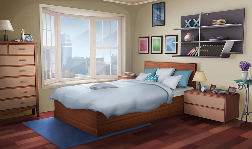 2020 Anime Yatak Odası Arka Plan Günü. HD duvar kağıdı
