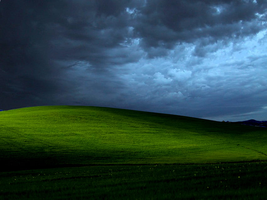 possibilités, nuages, sombre, champ, vert Fond d'écran HD