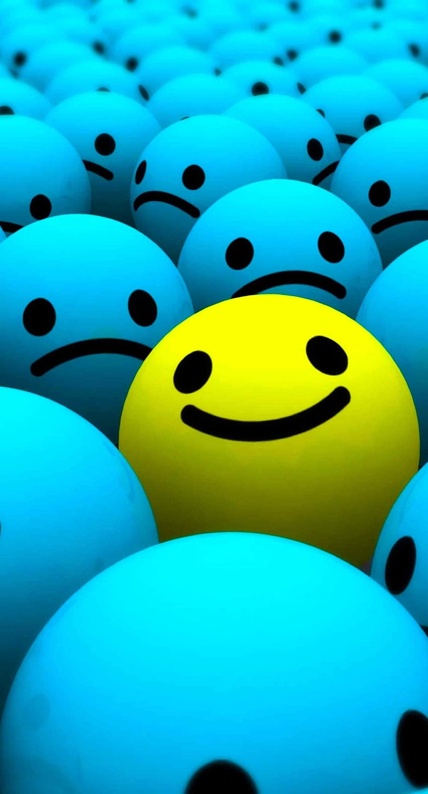 Smiley Face (meilleur Smiley Face et ) sur le chat, Emoji Blue Fond d'écran de téléphone HD