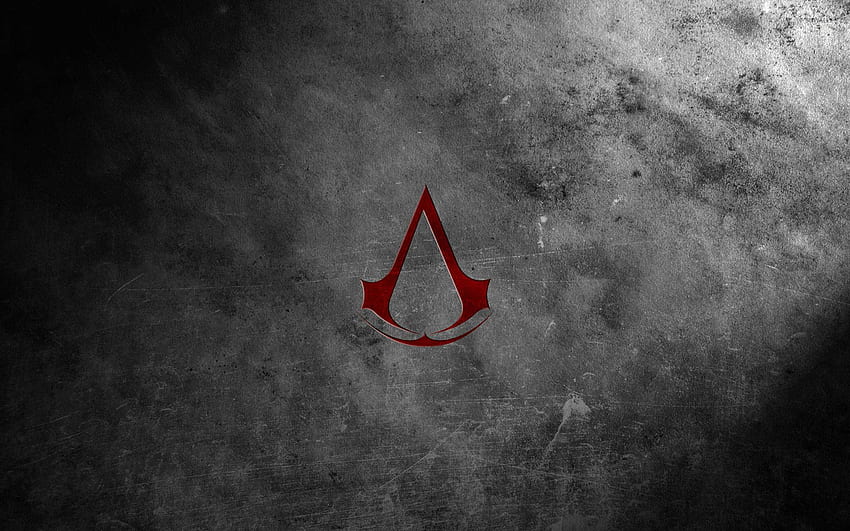 Logotipo rojo de Assassin's Creed - Juego fondo de pantalla