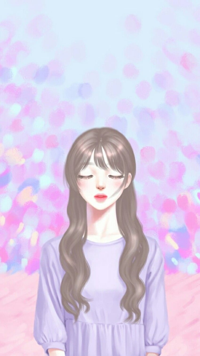 Enakei. gadis cantik, Kartun gadis, Latar belakang lucu, süßes koreanisches Anime-Telefon HD-Handy-Hintergrundbild