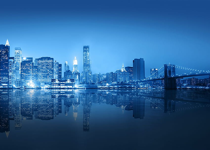New York City USA Bridges Rivers night time, Night Aesthetic HD wallpaper