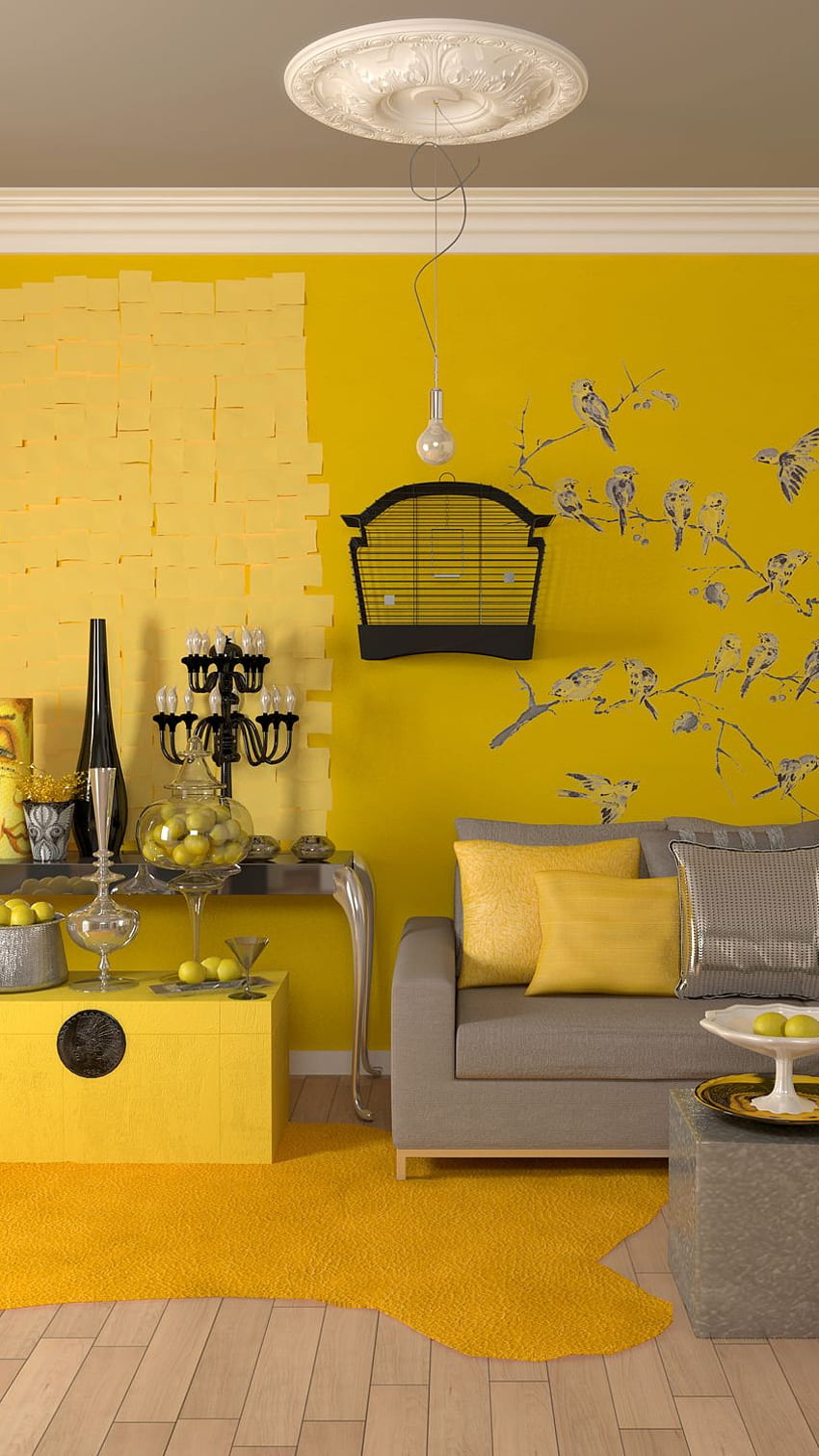 Żółty kolor, żółty kolor wnętrza Tapeta na telefon HD