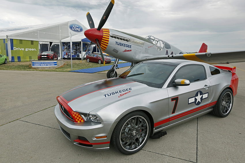 Ford, Tuskeegee Airman Red Tail Tribute Mustang'ı Serbest Bıraktı, çizgili, özel, gümüş, uçak, mustang HD duvar kağıdı