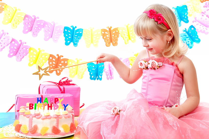 Happy Birtay!, blu, dolce, carino, dessert, ragazza, cibo, torta, copil, compleanno, bambino Sfondo HD