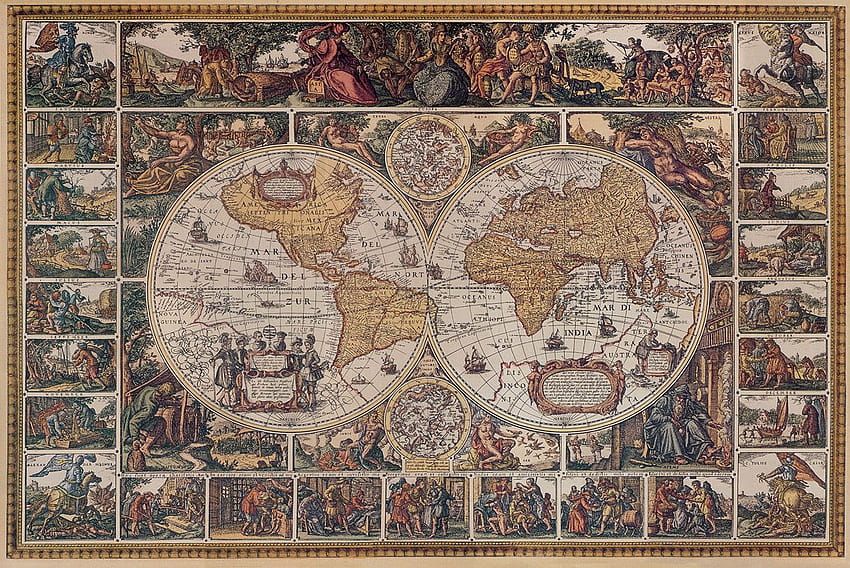 Eski Dünya Haritası leri, Antik Dünya Haritası HD duvar kağıdı