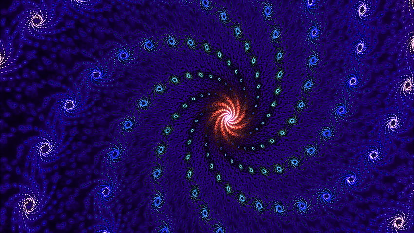 Blauer Fraktal-Turbulenz verdrehter Trippy HD-Hintergrundbild