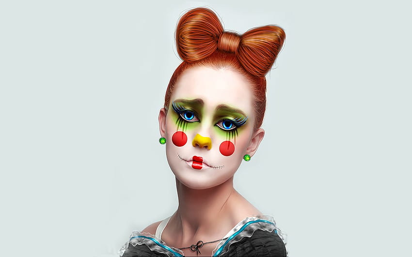 cute clown makeup - bellesa HD wallpaper