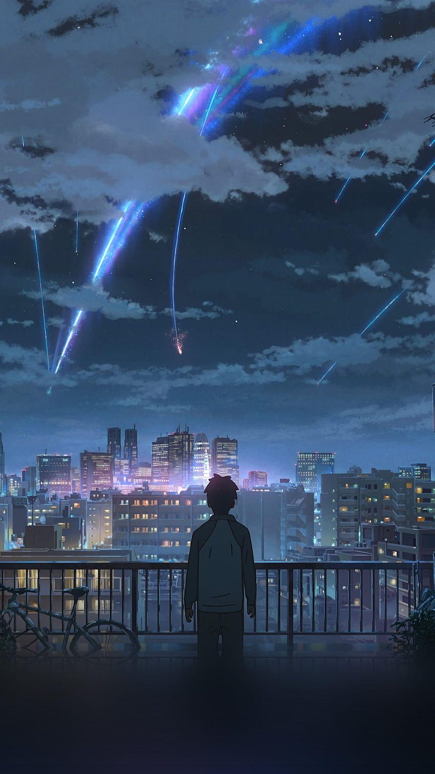 Anime Night Roof, Anime Rooftop Papel de parede de celular HD