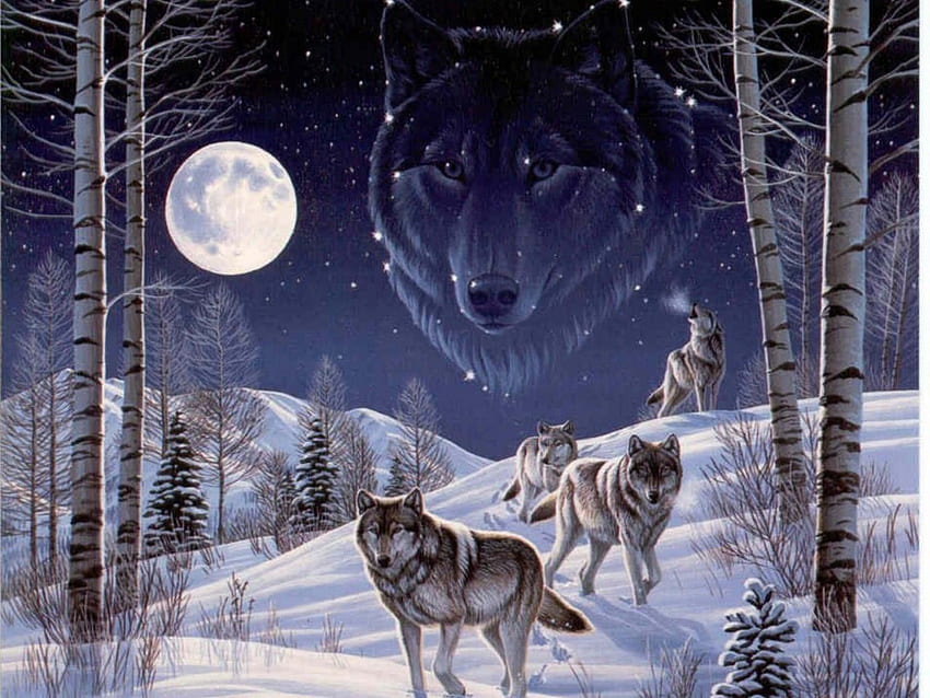 อื่นๆ: Canine Male Alpha Wolves Spirit Wolf หัวหน้าหมาป่า, Blue Spirit Wolf วอลล์เปเปอร์ HD