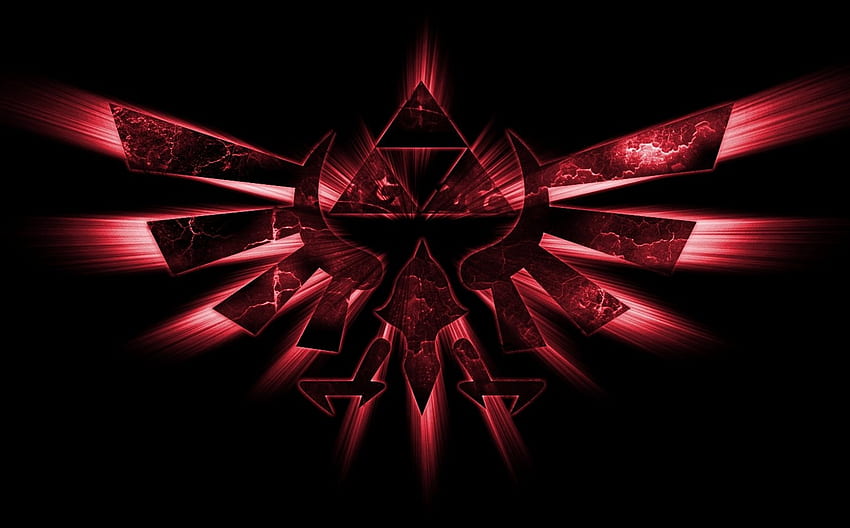 Emblem in Rot und Hintergrund, Zelda-Symbol HD-Hintergrundbild