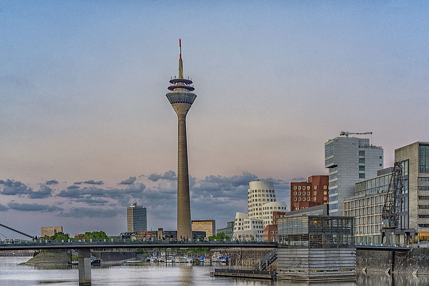 estoque de arquitetura, construção, vista da cidade, Düsseldorf papel de parede HD