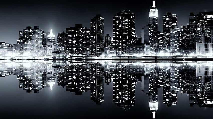 Skyline von New York Schwarz und Weiß, Schwarz-Weiß-Stadt HD-Hintergrundbild