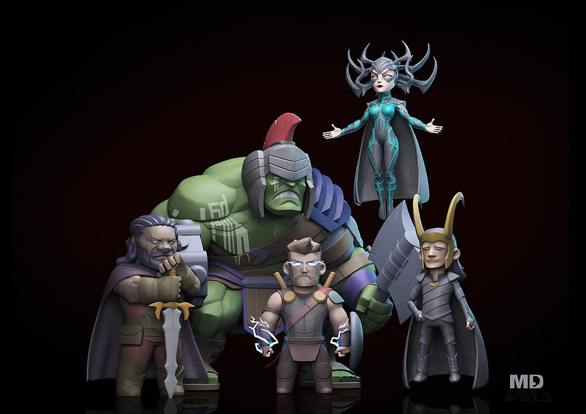 Thor: Ragnarok, hulk and thor, movie, artwork, 3d HD wallpaper