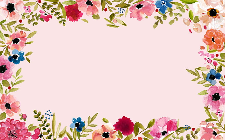 Floral Border and Background, Artsy Laptop HD wallpaper