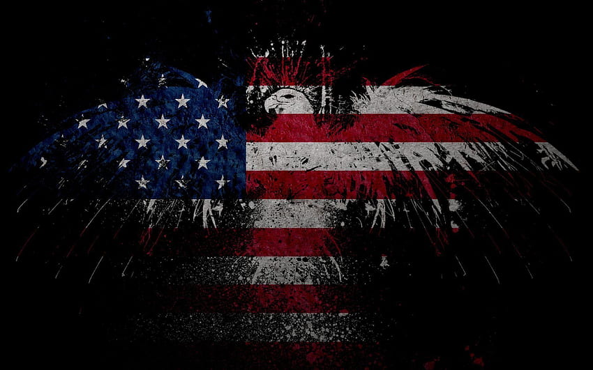 Флаг на САЩ - фон с орел на американски флаг -, стари знамена HD тапет
