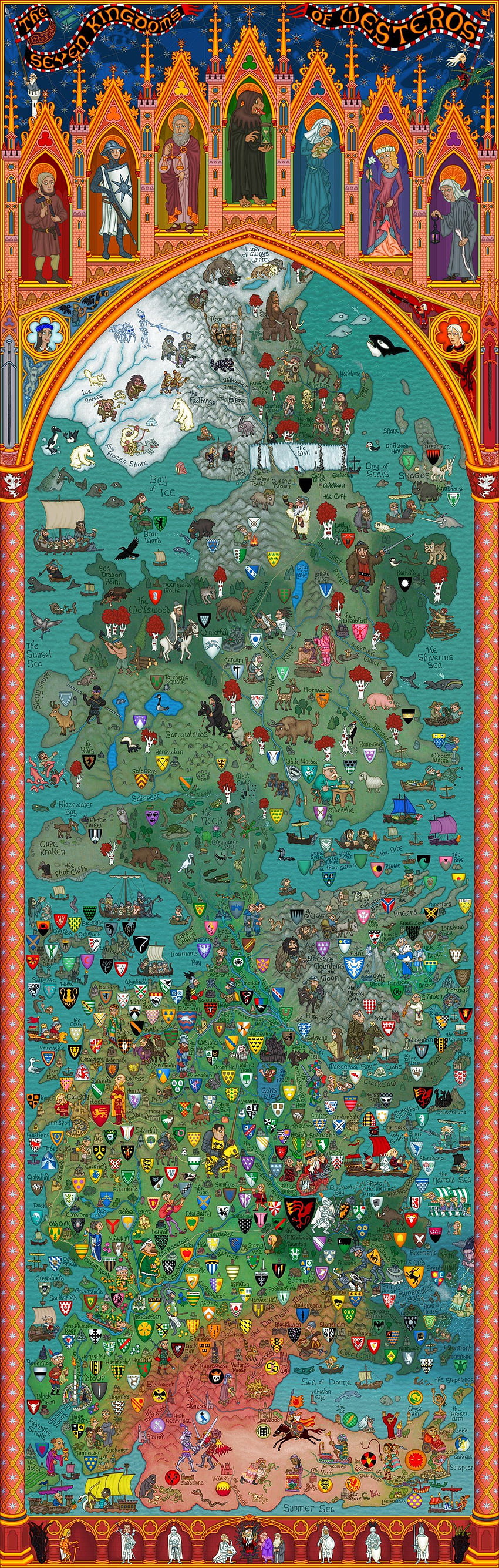 El mejor mapa detallado de Poniente y Essos que he visto: gameofthrones fondo de pantalla del teléfono