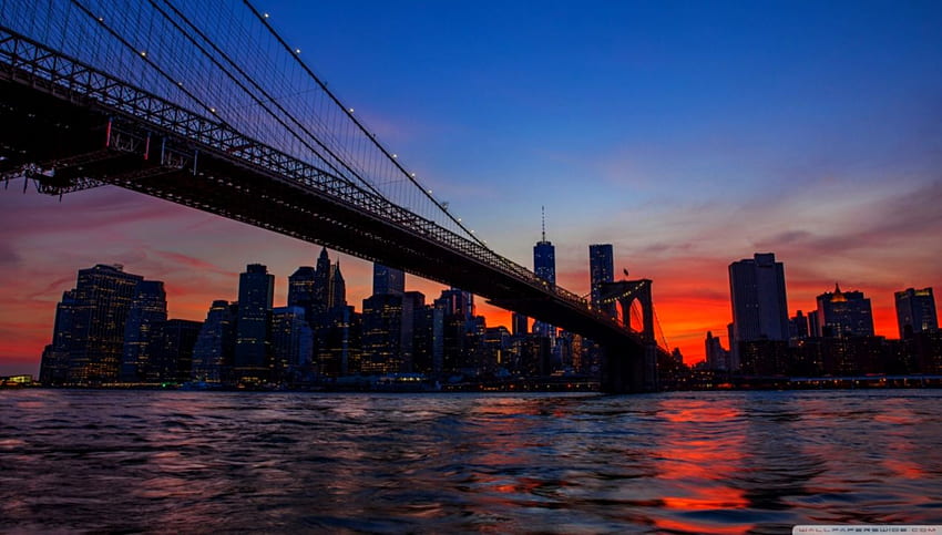 Vista da ponte do Brooklyn em Nova York ❤ - Brooklyn Bridge -, Dumbo New York papel de parede HD