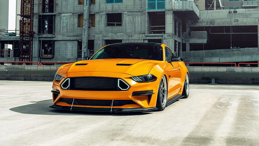 Yellow Ford Mustang GT, 2020 HD wallpaper