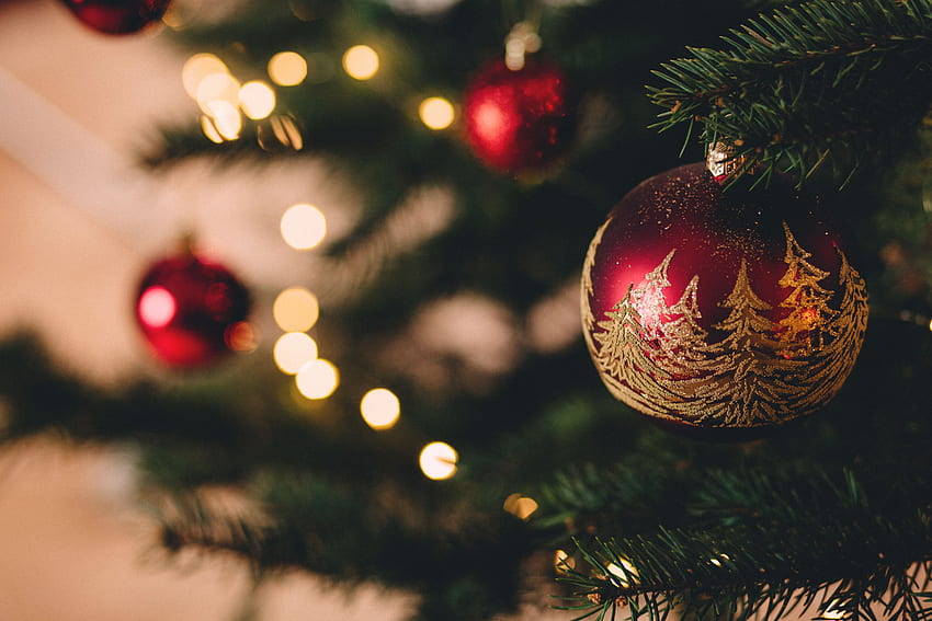 Vacanze, Capodanno, Natale, palla, decorazione, albero di Natale giocattolo Sfondo HD
