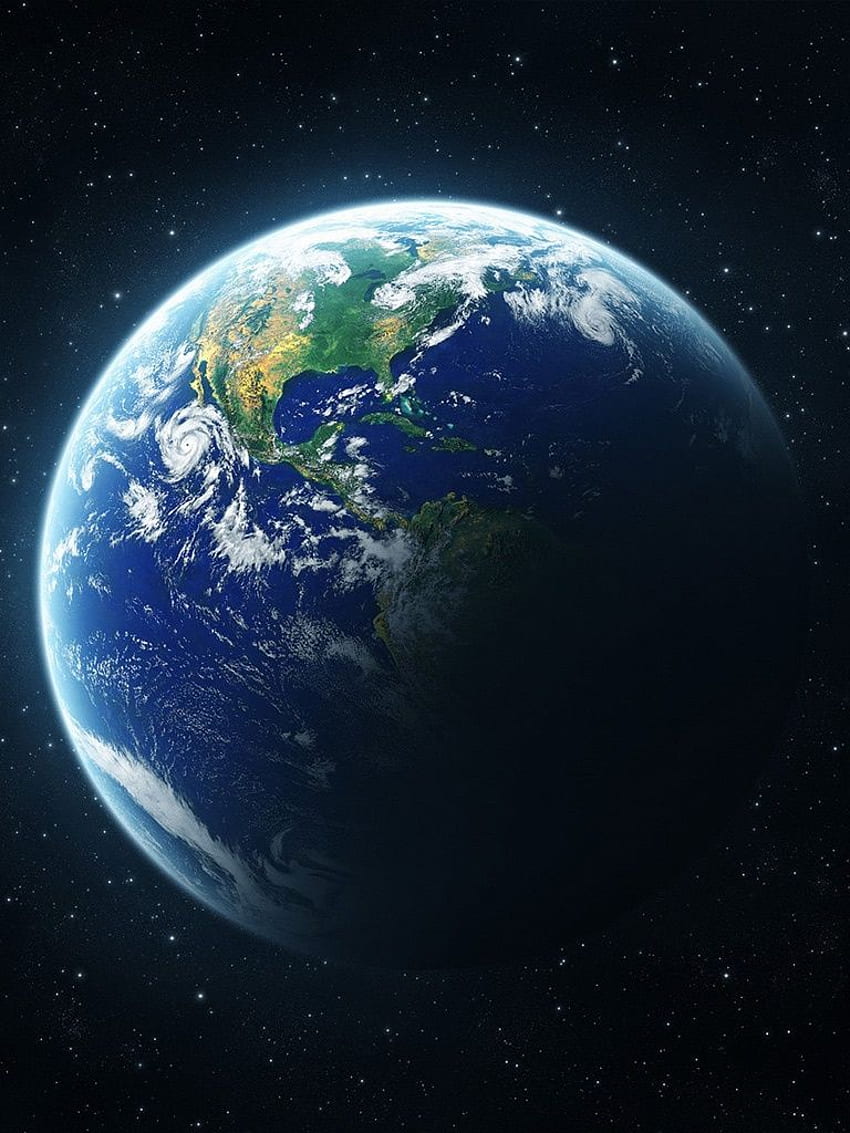 3D Streszczenie - Planeta Ziemia Z Kosmosu - IPad IPhone Tapeta na telefon HD