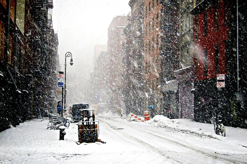 눈 겨울 뉴욕 뉴욕 배경, 뉴욕시 눈 HD 월페이퍼