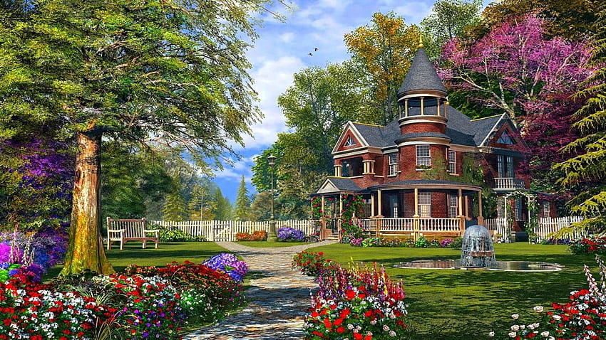 House Background. Victorian HD wallpaper