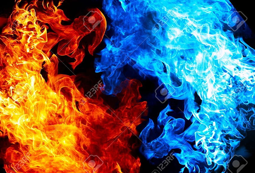 Czerwony ogień, woda kontra ogień Tapeta HD